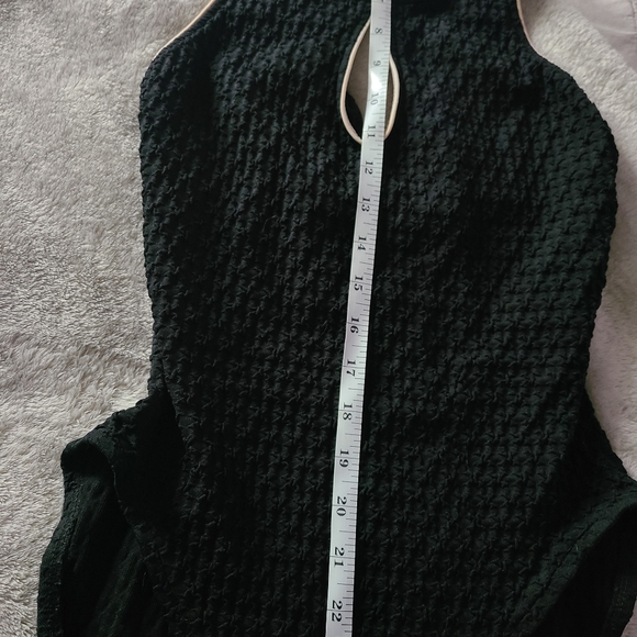 Anne Klein Black Textured And Tan One Piece  Bathing Suit - Picture 16 of 16